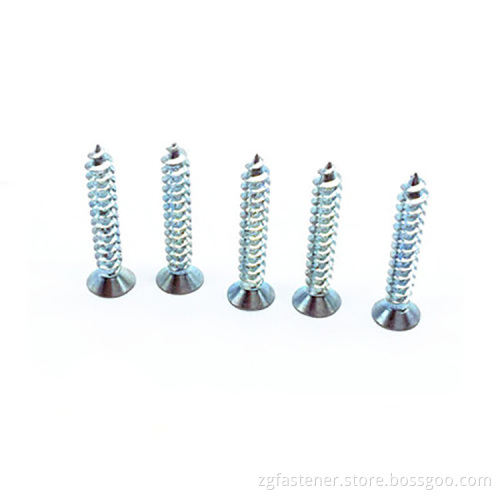 DIN7982 grade8.8 blue white zinc Cross recessed countersunk head tapping screws